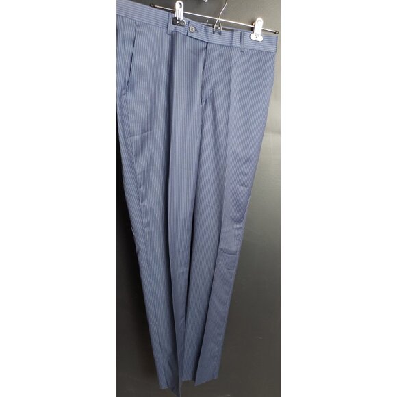 Snover Blue Pinstripe Suit Men's 38 Jacket/34W Pants 2-Pc Sharp Fit - Picture 14 of 16